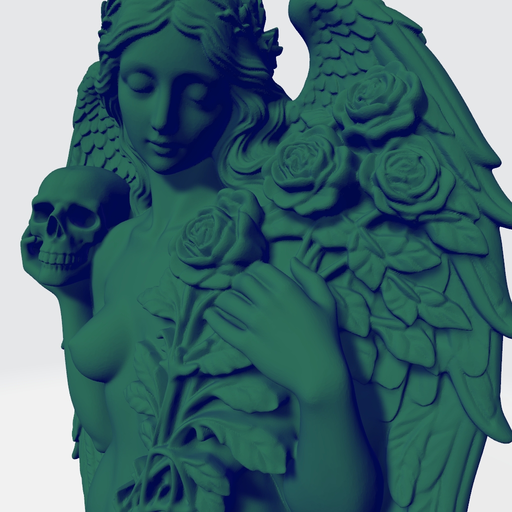 Skull Angel CNC STL file preview 3