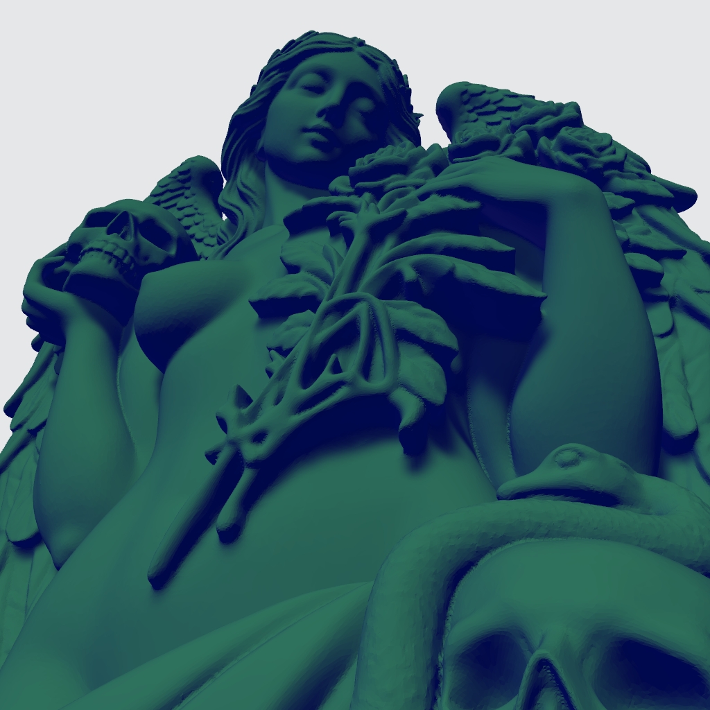 Skull Angel CNC STL file preview 4