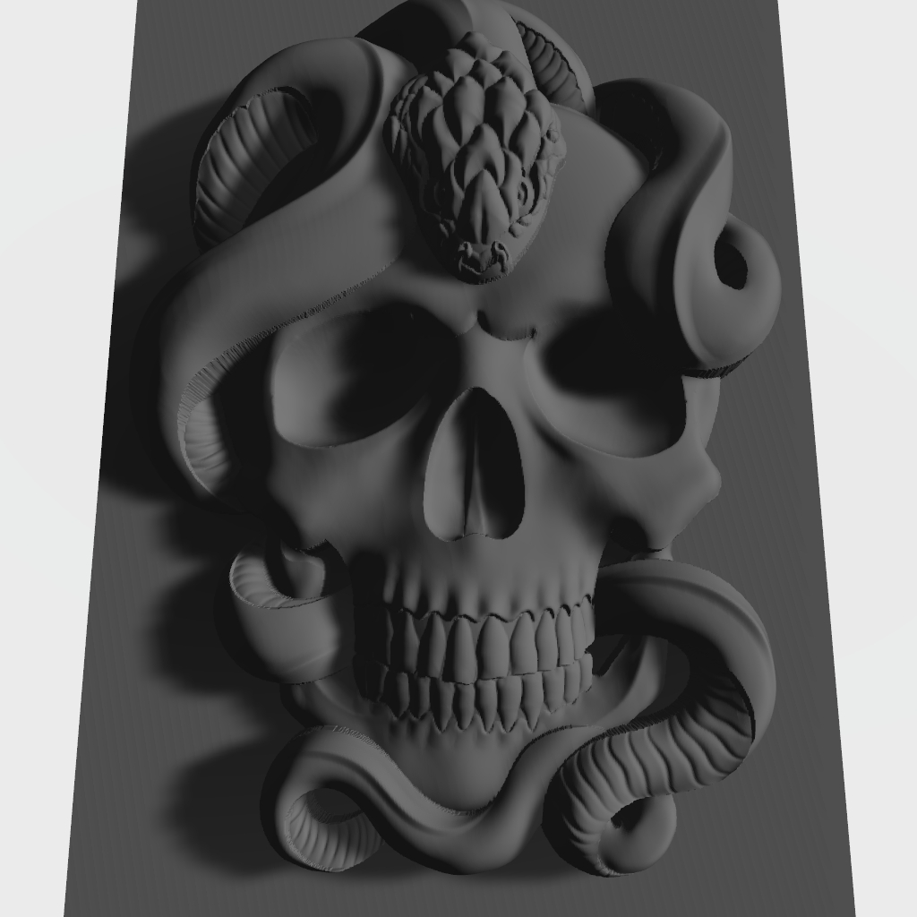 Skull Snake CNC Router Model CNC STL file preview