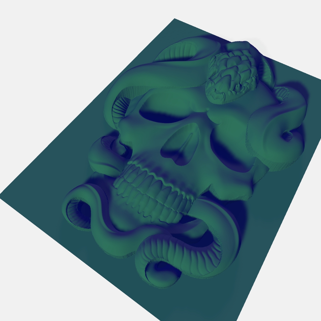 Skull Snake CNC Router Model CNC STL file preview 3