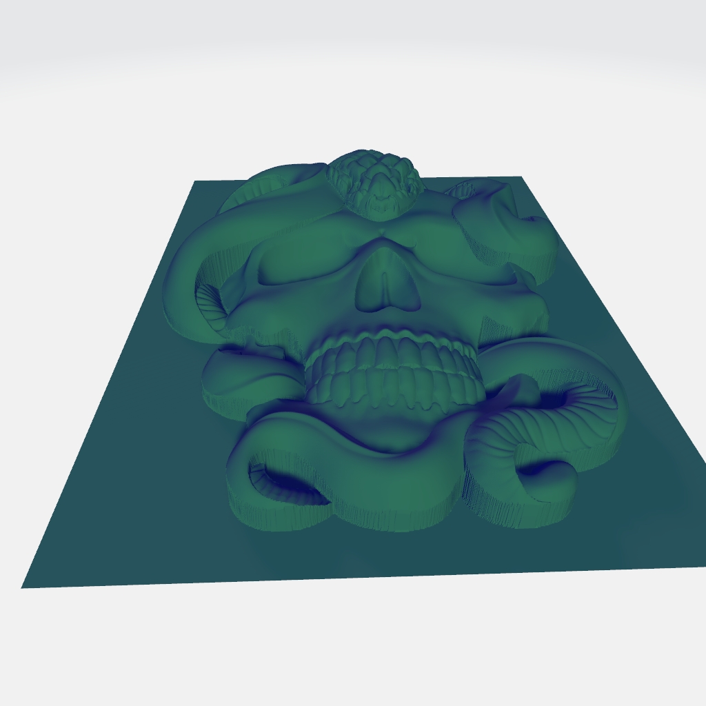 Skull Snake CNC Router Model CNC STL file preview 4