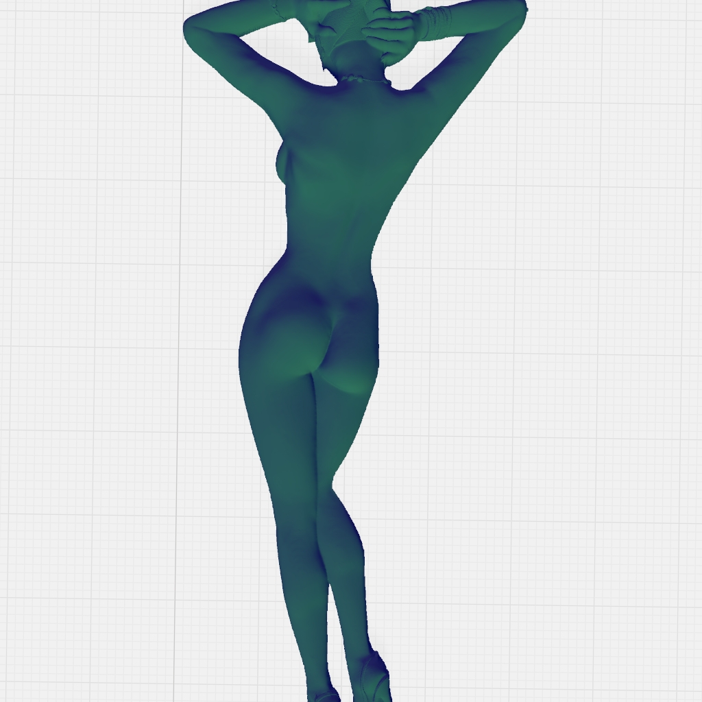 Standing Nude Woman Girl Female Beauty CNC STL Model 01 CNC STL file preview 2