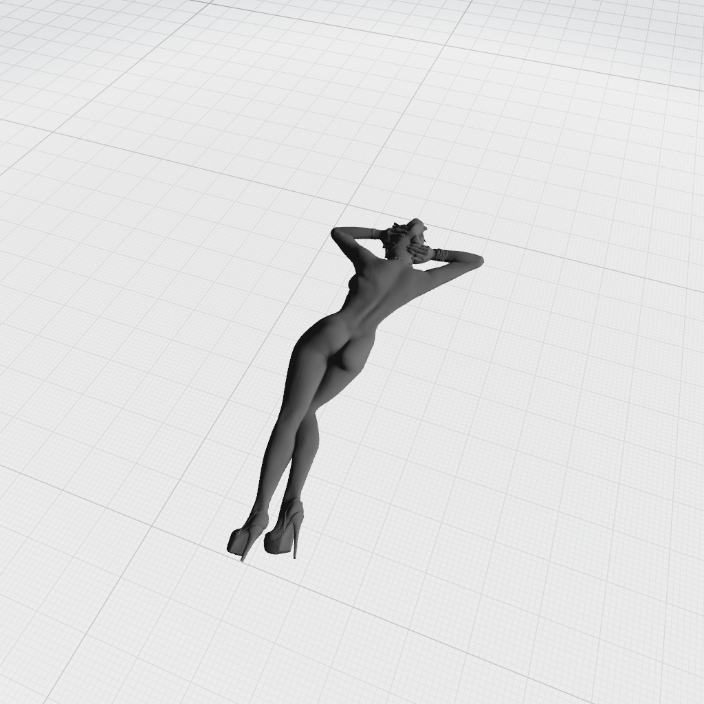 Standing Nude Woman Girl Female Beauty CNC STL Model 01 CNC STL file preview 4
