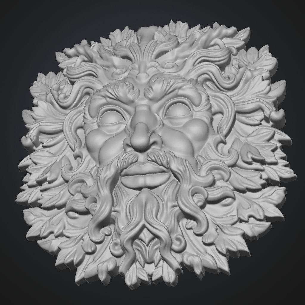 Stetson Detailed Green Man CNC 3D STL Carving File CNC STL file preview 2