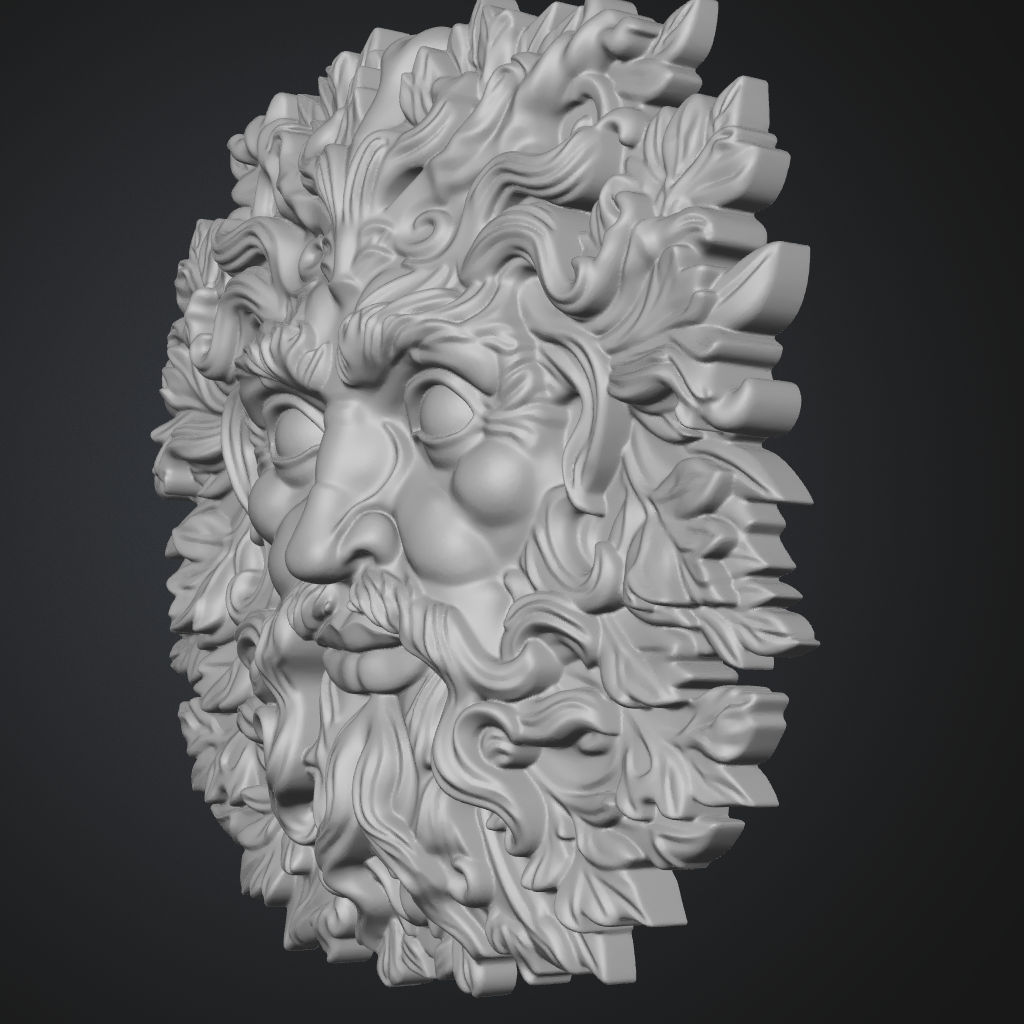 Stetson Detailed Green Man CNC 3D STL Carving File CNC STL file preview 3