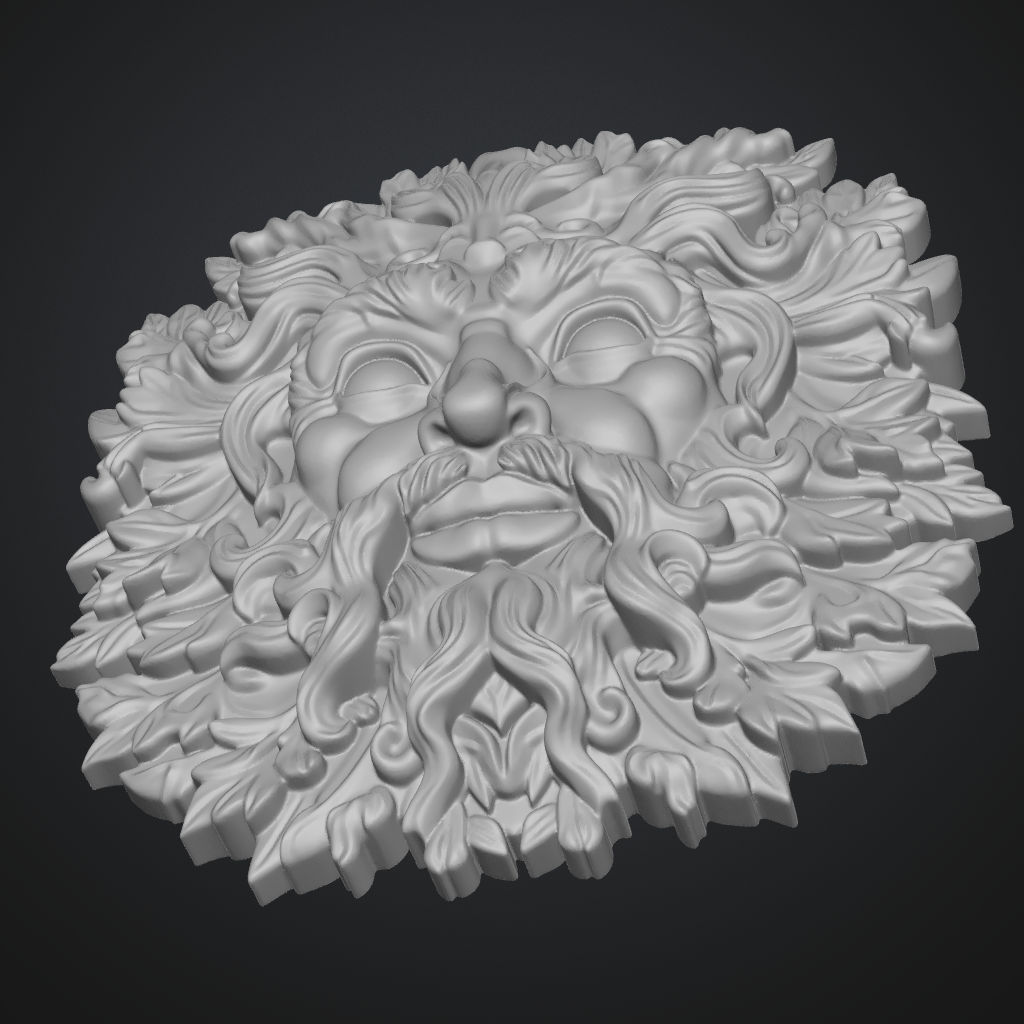 Stetson Detailed Green Man CNC 3D STL Carving File CNC STL file preview 4