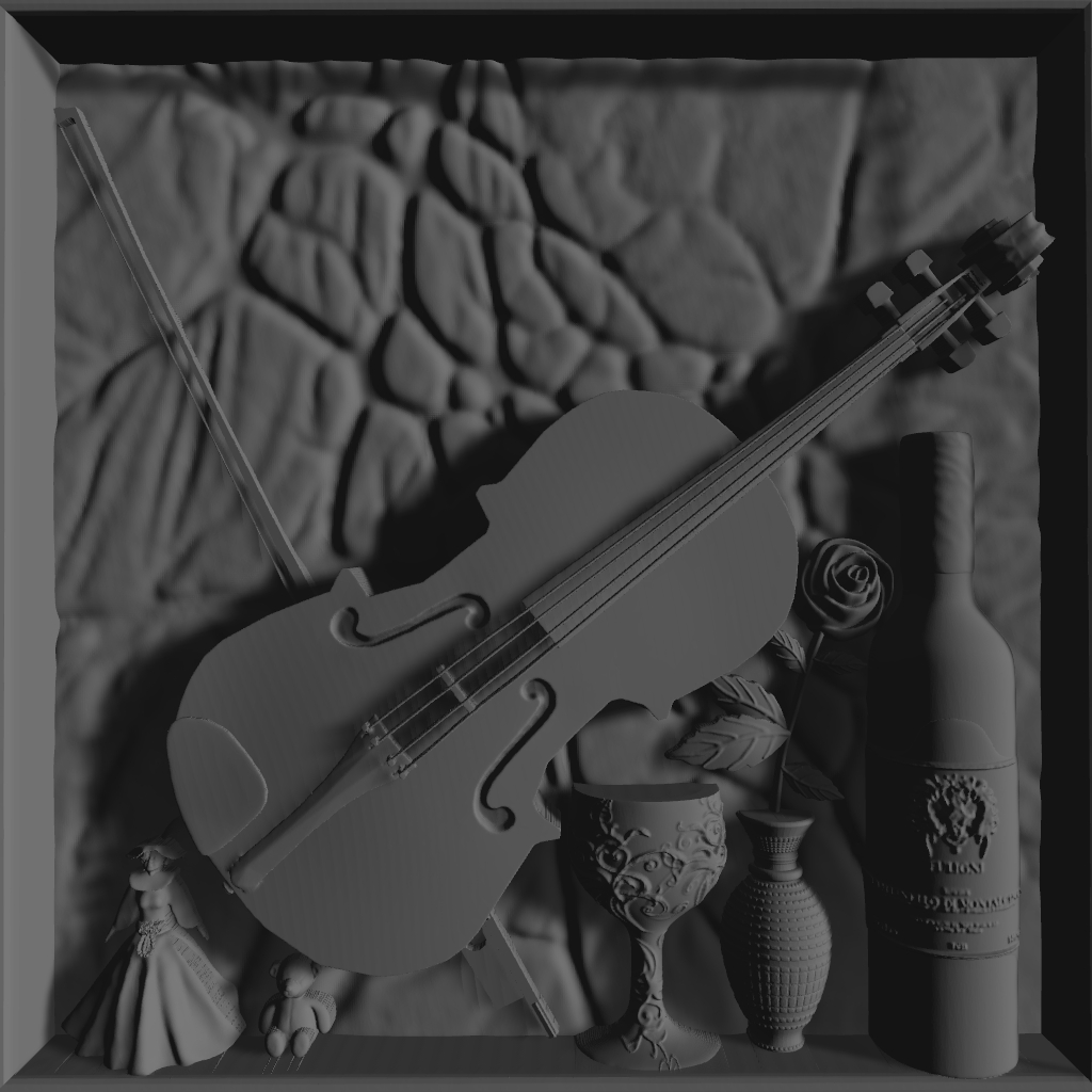Still Life Painting Violin CNC STL Model CNC STL file preview 2