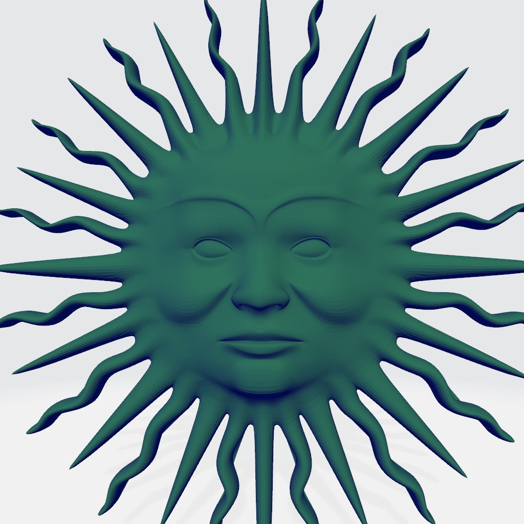 Sun Wall Relief CNC STL file preview