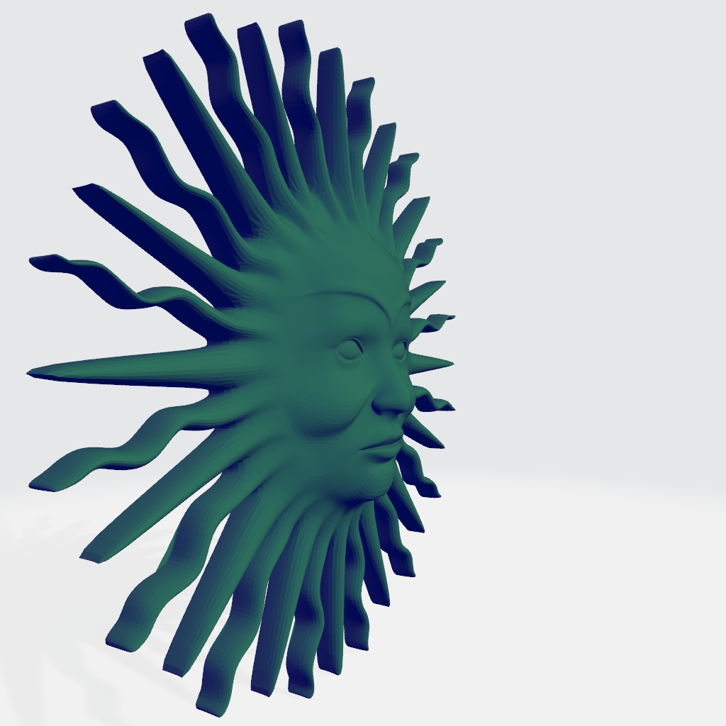 Sun Wall Relief CNC STL file preview 2