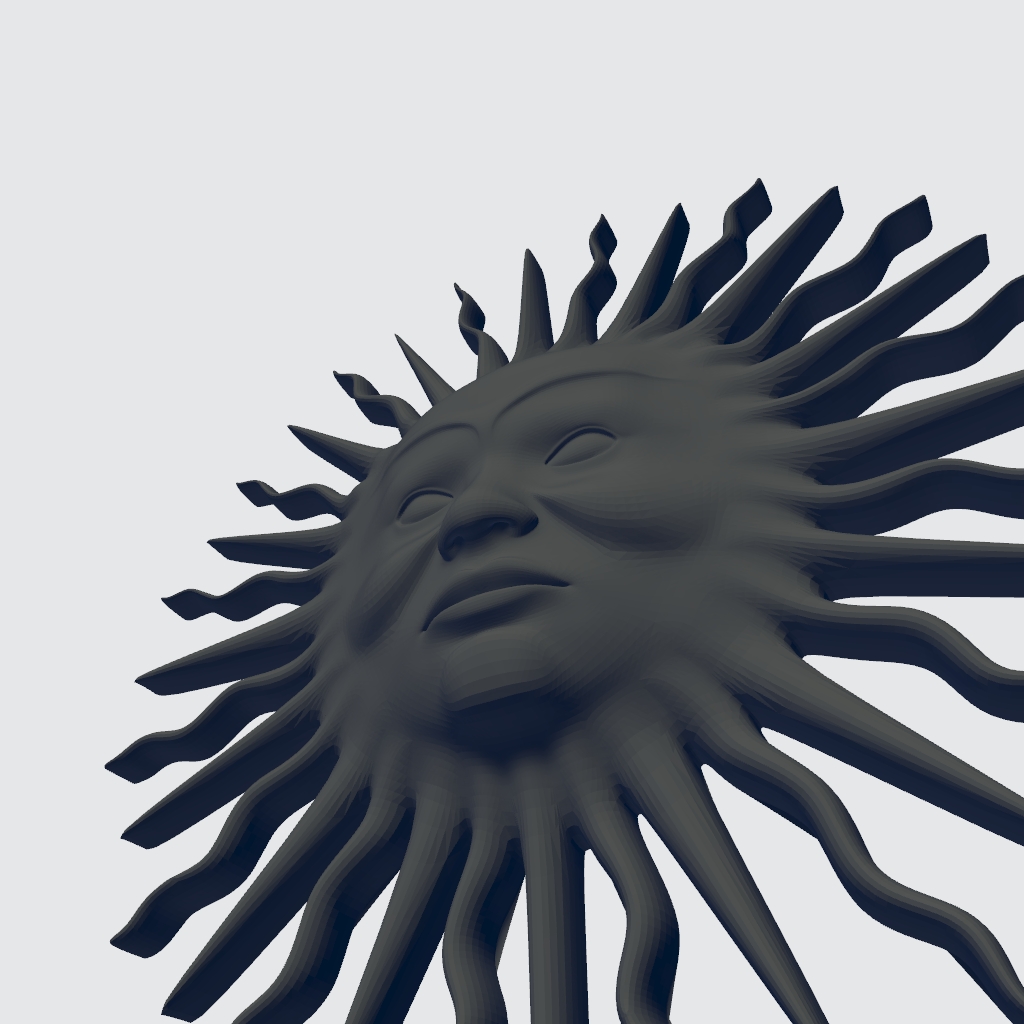 Sun Wall Relief CNC STL file preview 3