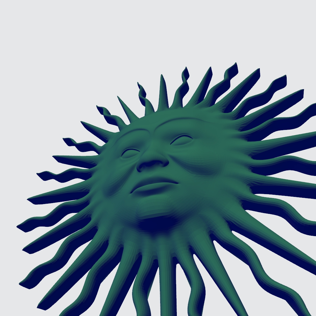 Sun Wall Relief CNC STL file preview 4