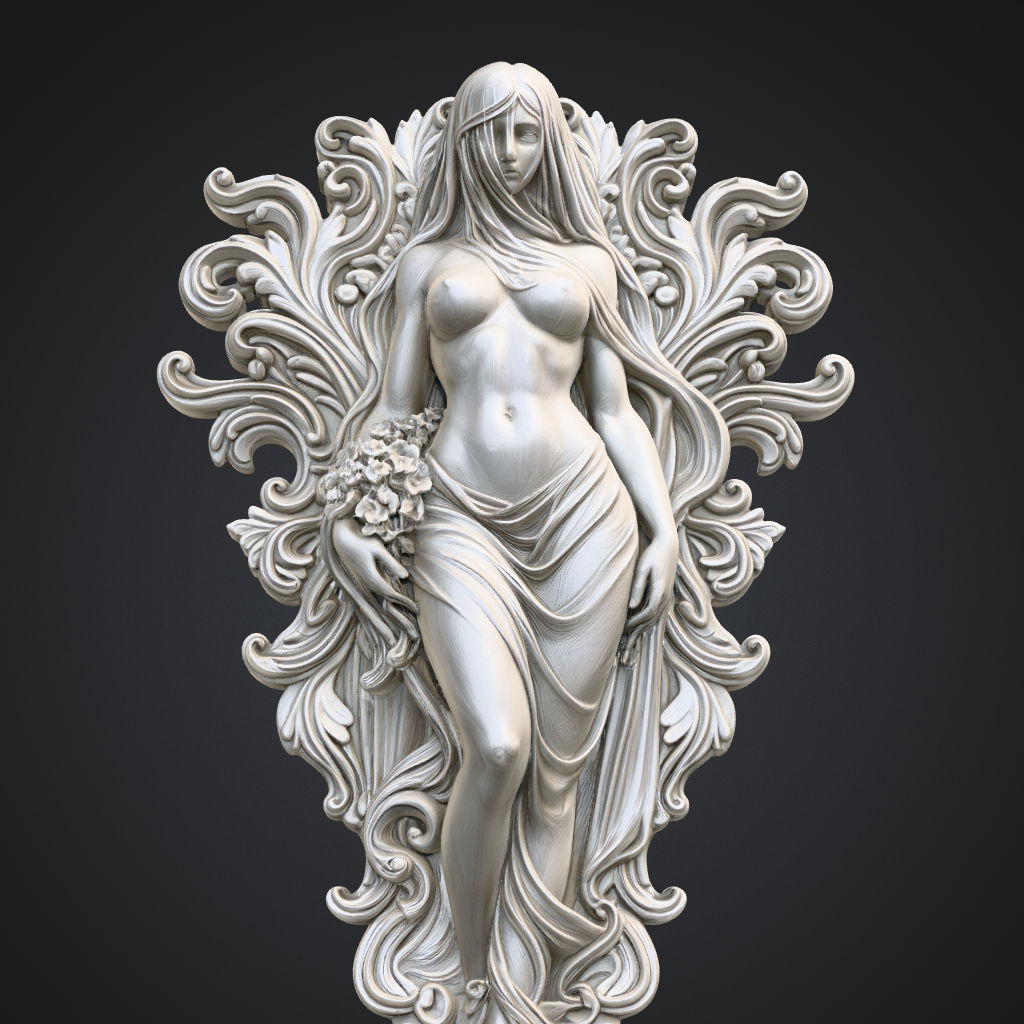 Veiled Background CNC STL file preview