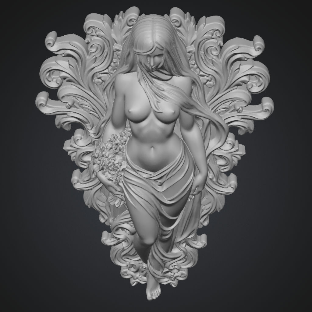 Veiled Background CNC STL file preview 2
