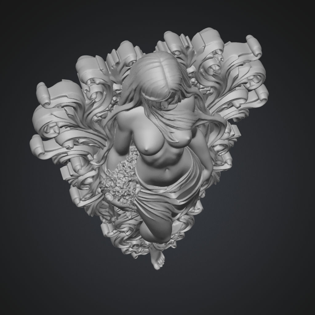Veiled Background CNC STL file preview 3