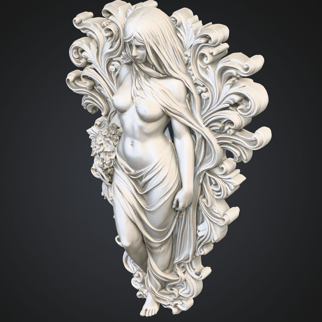 Veiled Background CNC STL file preview 4