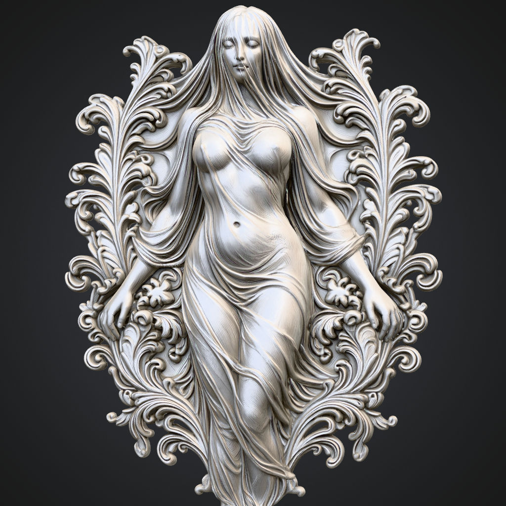 Veiled CNC Wood Carving Model CNC STL file preview