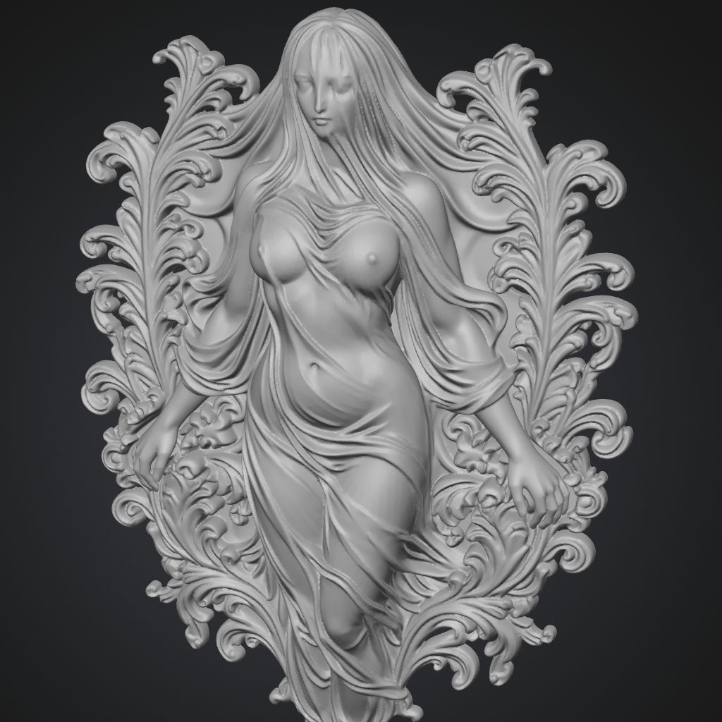 Veiled CNC Wood Carving Model CNC STL file preview 2