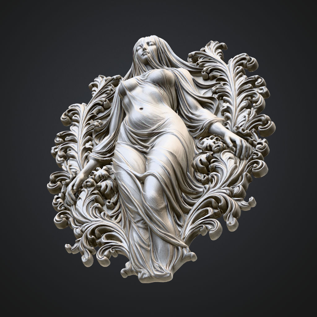 Veiled CNC Wood Carving Model CNC STL file preview 4