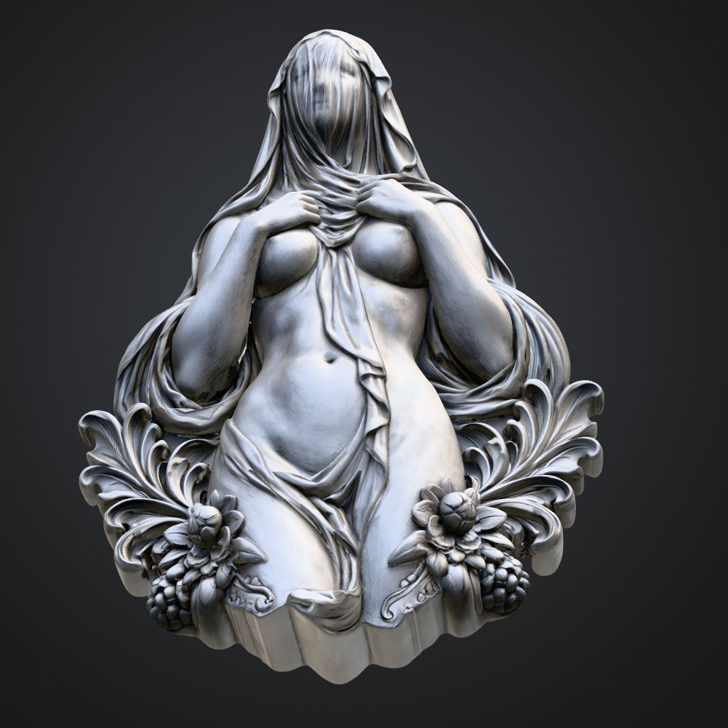 Veiled Goddess Short CNC STL file preview