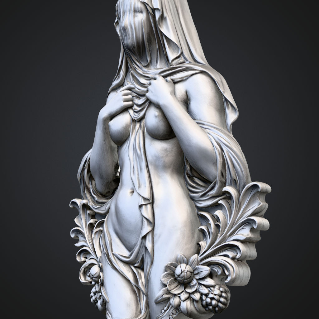 Veiled Goddess Short CNC STL file preview 3