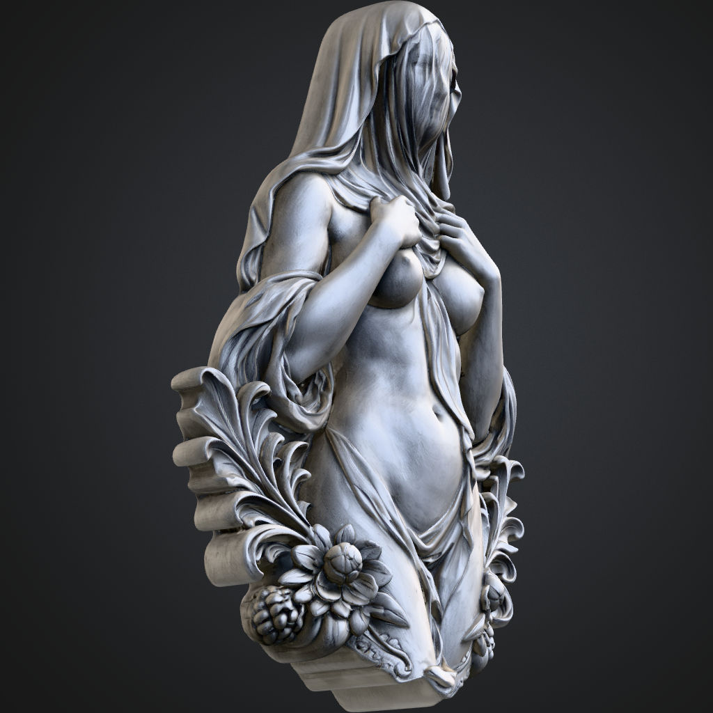 Veiled Goddess Short CNC STL file preview 4