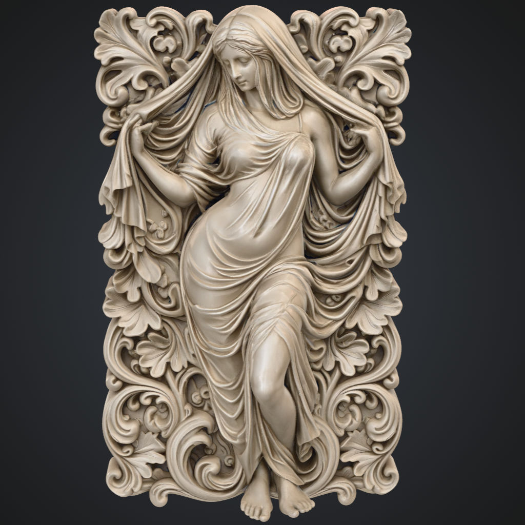 Veiled Square CNC STL file preview