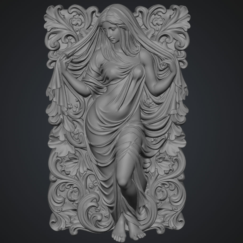 Veiled Square CNC STL file preview 2