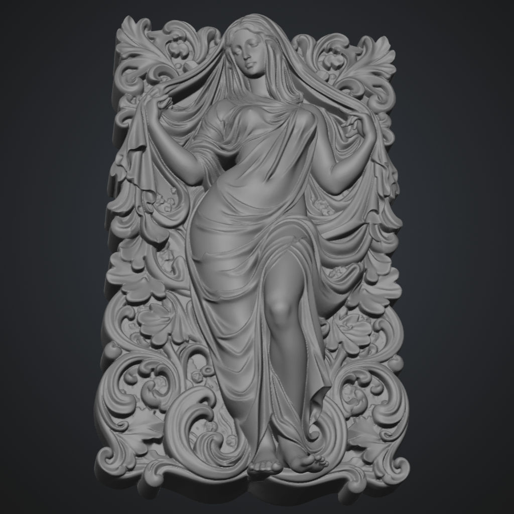 Veiled Square CNC STL file preview 3