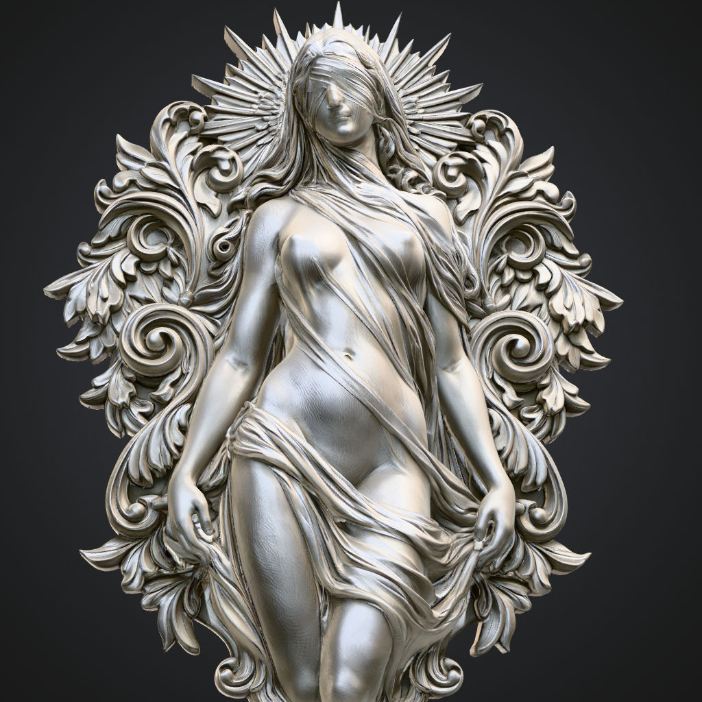 Veiled Venus with Sun CNC STL file preview