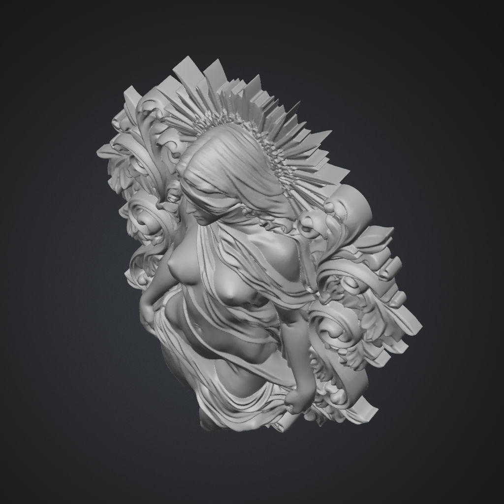 Veiled Venus with Sun CNC STL file preview 3