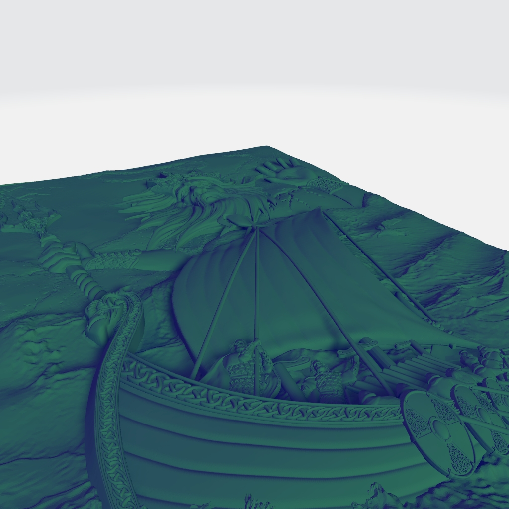 Viking God Ship At Sea Warriors CNC STL file preview 2