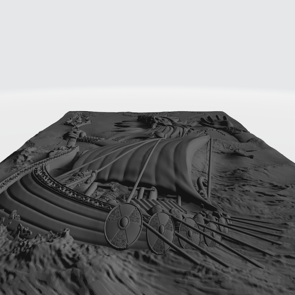 Viking God Ship At Sea Warriors CNC STL file preview 3