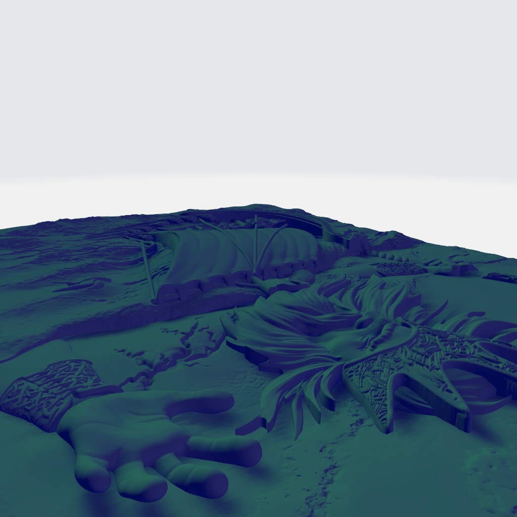 Viking God Ship At Sea Warriors CNC STL file preview 4