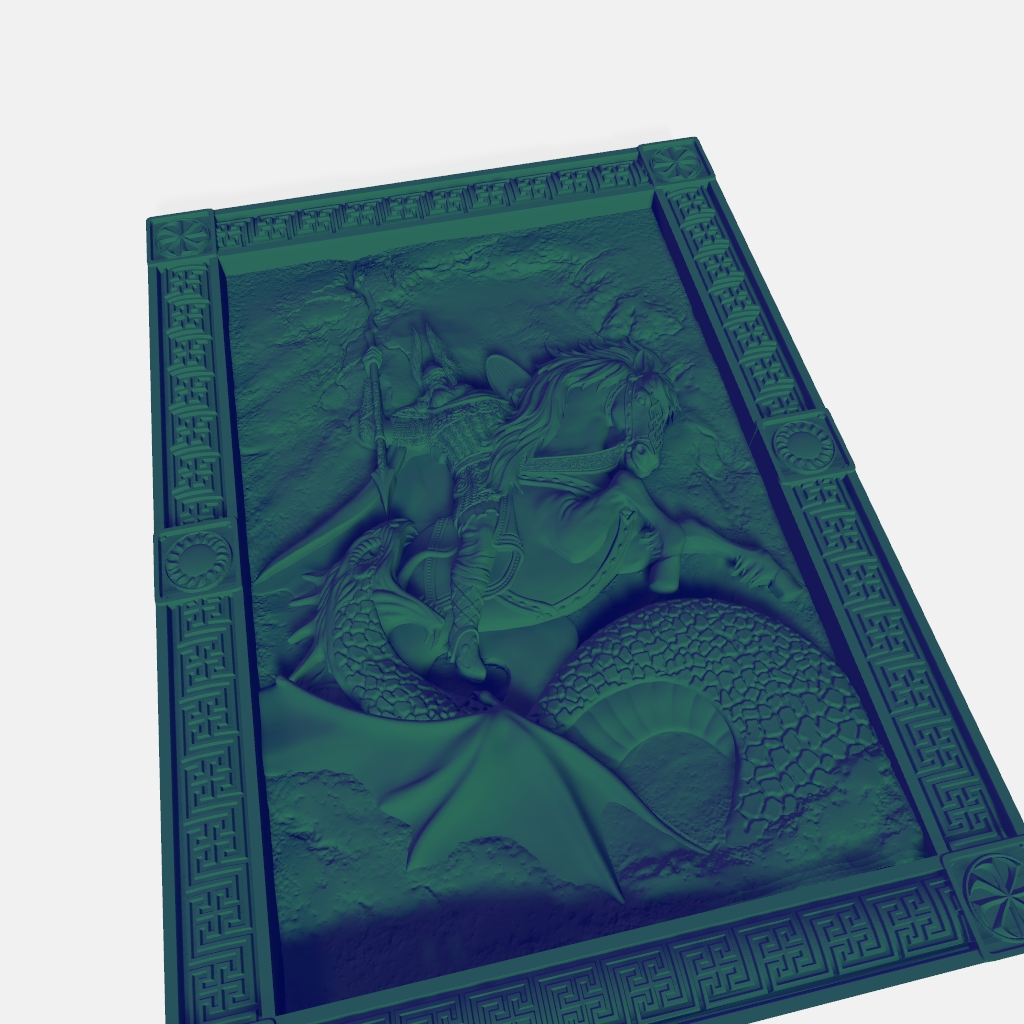 Viking Mystical St George Warrior Dragon CNC STL file preview 2