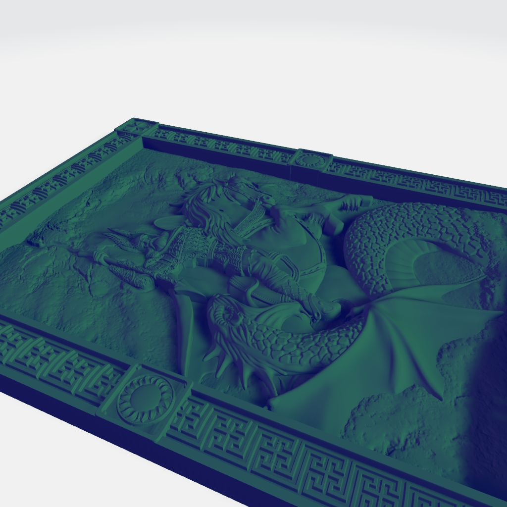 Viking Mystical St George Warrior Dragon CNC STL file preview 3