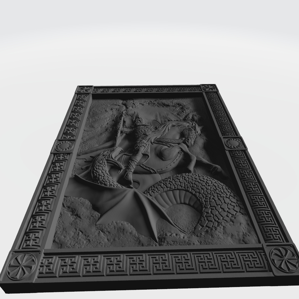 Viking Mystical St George Warrior Dragon CNC STL file preview 4