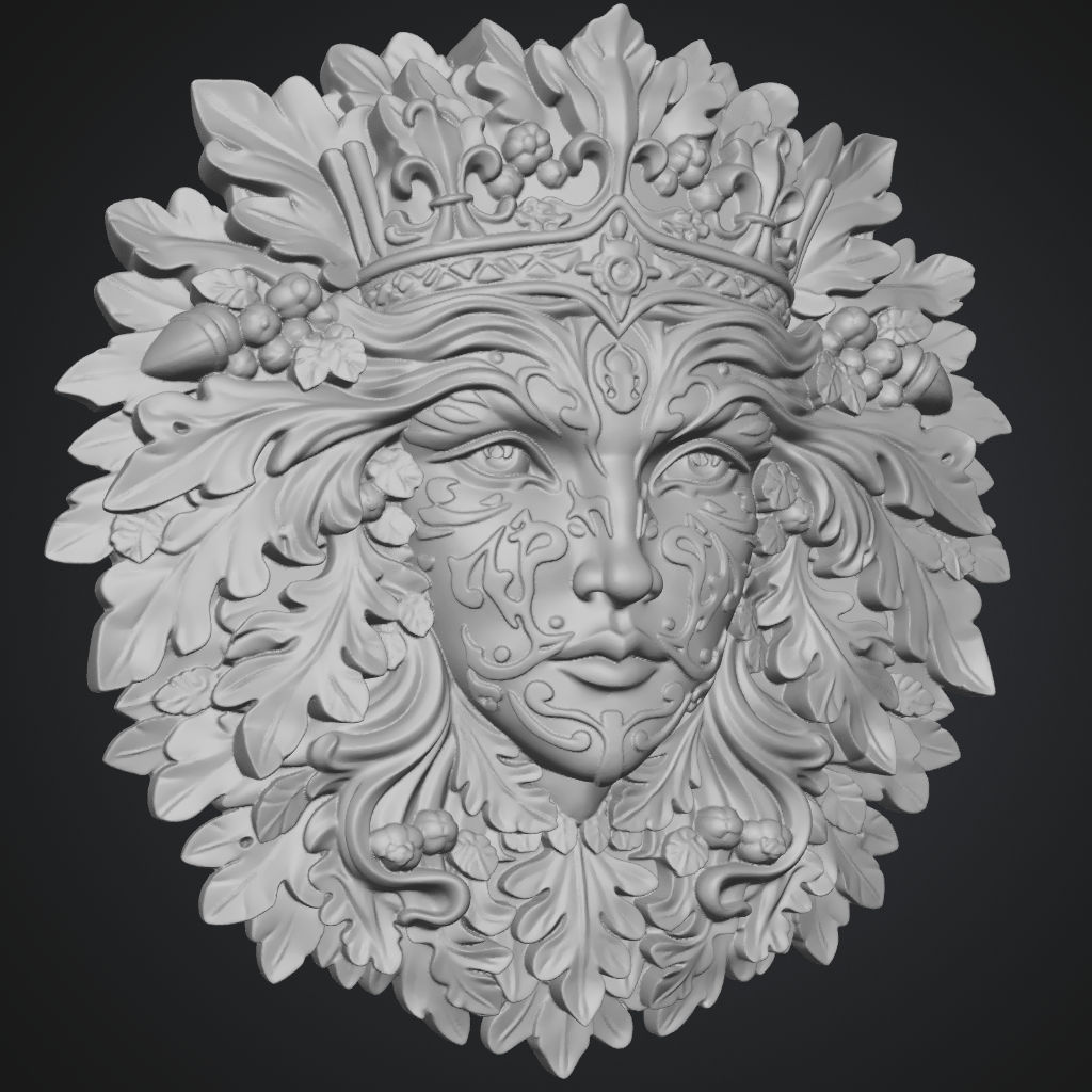 Woodland Queen CNC STL file preview 2