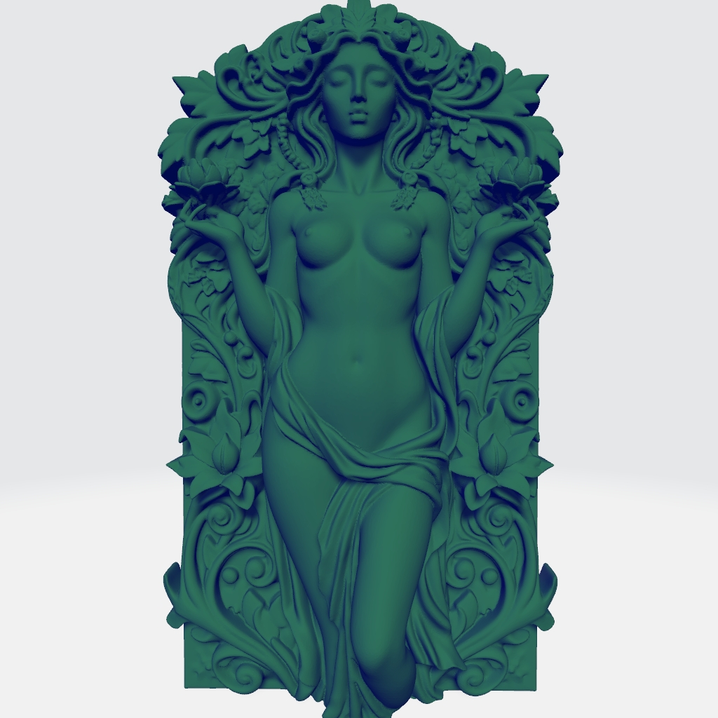Art Nouveau CNC STL file preview