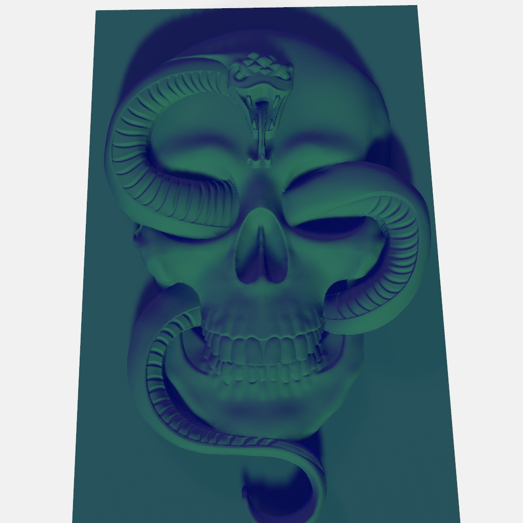 SkullAndSnakeB CNC STL file preview